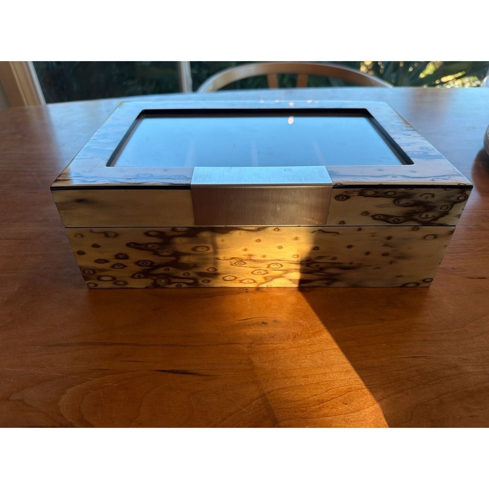 Burl Wood Watch Display Case Box- 8 slots - Picture 2 of 14